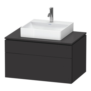 Duravit Meuble sous-lavabo L-Cube 82x55 cm, gris, 1 porte, 1 tiroir, suspendu