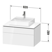 Duravit Meuble sous lavabo L-Cube 82x55 cm, méd. E, 1 porte, 1 tiroir, suspendu-5