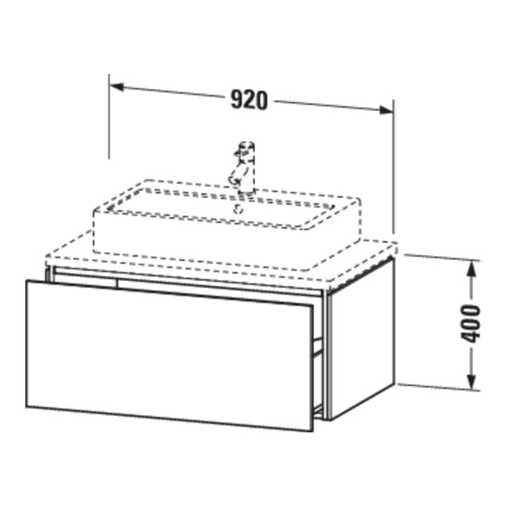 Duravit Meuble sous lavabo L-Cube 92x54,7 cm, bas, avec console, 1 tiroir
