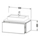 Duravit Meuble sous lavabo L-Cube 92x54,7 cm, béton gris, 1 tiroir, sans console