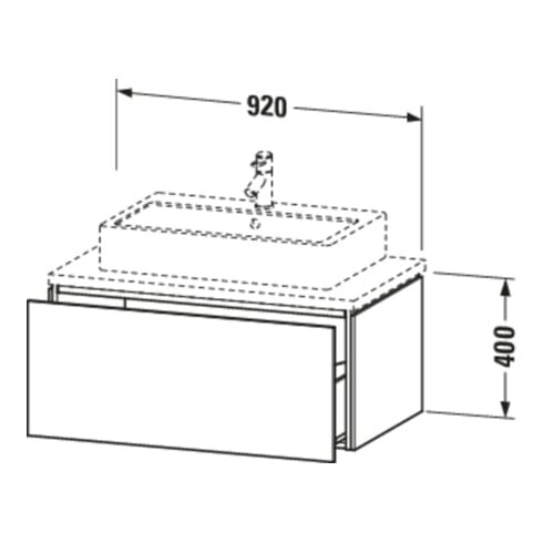 Duravit Meuble sous lavabo L-Cube 92x54,7 cm, blanc mat, avec console, 1 tiroir