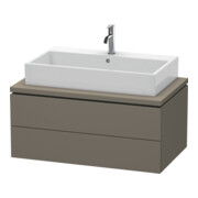 Duravit Meuble sous-lavabo L-Cube 92x54,7 cm, gris mat, pour console, 2 tiroirs