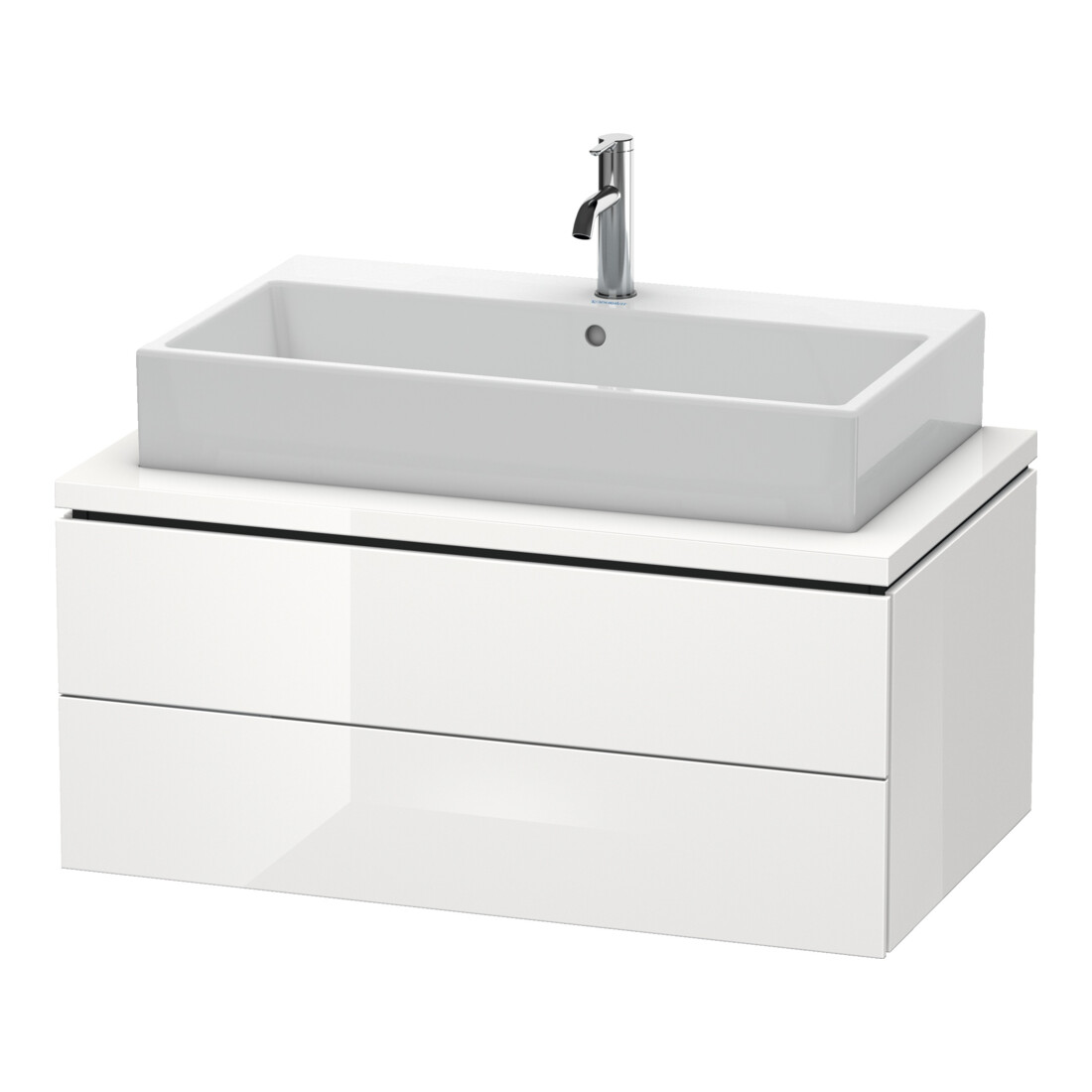 Duravit Meuble sous-lavabo L-Cube 92x54,7 cm, gris mat, pour console, 2 tiroirs