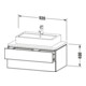 Duravit Meuble sous-lavabo L-Cube 92x54,7 cm, gris mat, pour console, 2 tiroirs