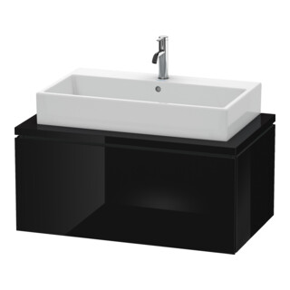 Duravit Meuble sous lavabo L-Cube 92x54,7 cm, noir brillant, pour console, 1 tiroir