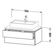 Duravit Meuble sous lavabo L-Cube 92x54,7 cm, sans console, 2 tiroirs-5