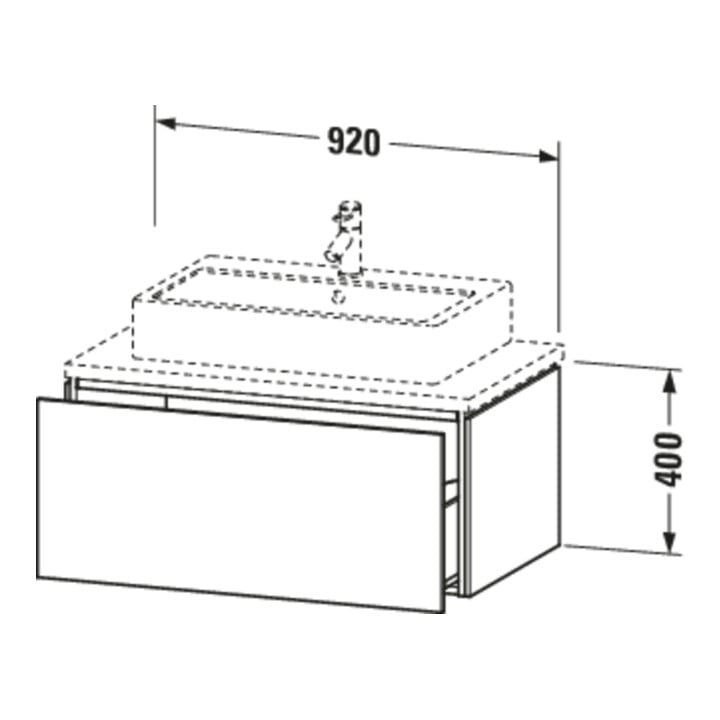 Duravit Meuble sous lavabo L-Cube 92x54,7 cm, tau mat, p. console, 1 tiroir