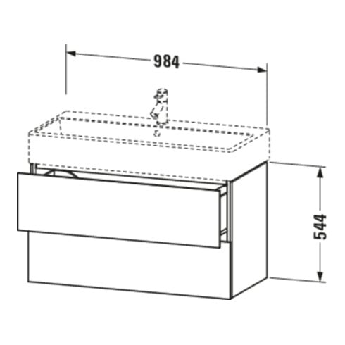 Duravit Meuble sous-lavabo L-Cube 98,4 x 45,9 cm, bas, 2 tiroirs, suspendu