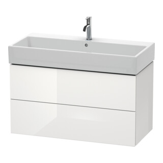 Duravit Meuble sous-lavabo L-Cube 98,4 x 45,9 cm, blanc brillant, 2 tiroirs, suspendu