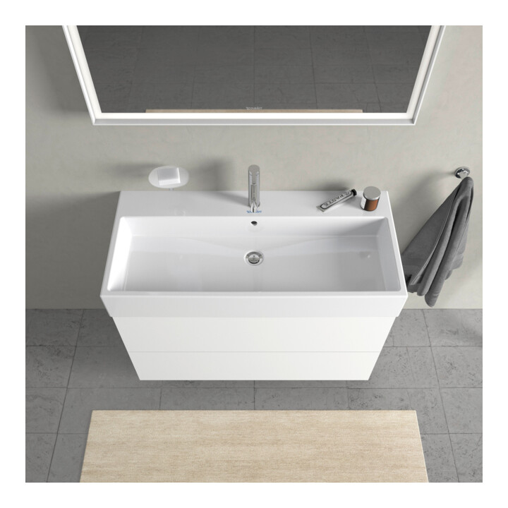 Duravit Meuble sous lavabo L-Cube 98,4 x 45,9 cm, blanc mat, 2 tiroirs, suspendu