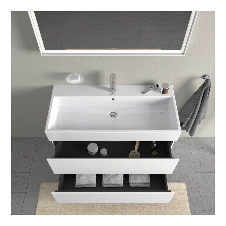 Duravit Meuble sous lavabo L-Cube 98,4 x 45,9 cm, blanc mat, 2 tiroirs, suspendu