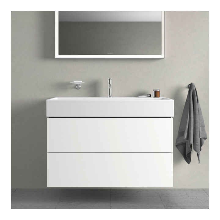 Duravit Meuble sous lavabo L-Cube 98,4 x 45,9 cm, blanc mat, 2 tiroirs, suspendu