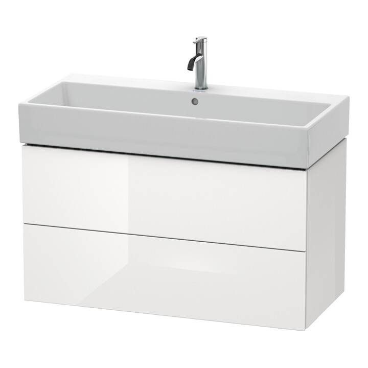 Duravit Meuble sous-lavabo L-Cube 98,4 x 45,9 cm, blanc mat, 2 tiroirs, suspendu