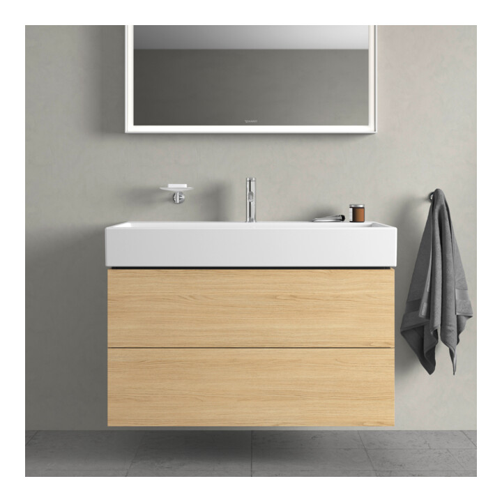 Duravit Meuble sous lavabo L-Cube 98,4 x 45,9 cm, blanc œuf, 2 tiroirs, suspendu
