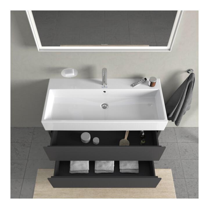 Duravit Meuble sous-lavabo L-Cube 98,4 x 45,9 cm, graphite mat, 2 tiroirs, suspendu
