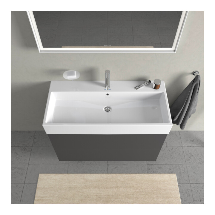 Duravit Meuble sous-lavabo L-Cube 98,4 x 45,9 cm, graphite mat, 2 tiroirs, suspendu