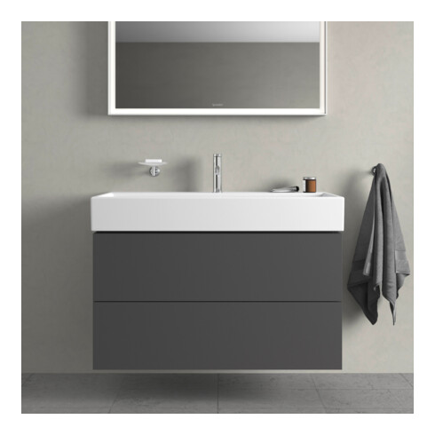 Duravit Meuble sous-lavabo L-Cube 98,4 x 45,9 cm, graphite mat, 2 tiroirs, suspendu