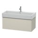 Duravit Meuble sous-lavabo L-Cube 98,4 x 45,9 cm, mat taupe, 1 tiroir, suspendu-1