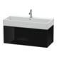Duravit Meuble sous-lavabo L-Cube 98,4 x 45,9 cm, noir brillant, 1 tiroir, suspendu-1