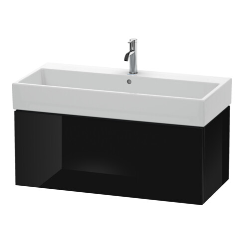 Duravit Meuble sous-lavabo L-Cube 98,4 x 45,9 cm, noir brillant, 1 tiroir, suspendu