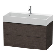 Duravit Meuble sous lavabo L-Cube 98,4x45,9 cm, chêne foncé, 2 tiroirs, suspendu