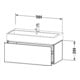 Duravit Meuble sous lavabo L-Cube 98,4x45,9 cm, noyer, 1 tiroir, suspendu