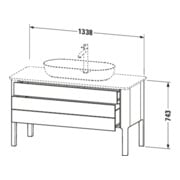 Duravit Meuble sous-lavabo Luv 133,8x57x74,3 cm, 1 tiroir, 1 porte, gris, bleu mat-2