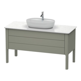 Duravit Meuble sous lavabo Luv 133,8x57x74,3 cm, 1 tiroir, 1 porte, gris, gris mat