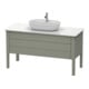 Duravit Meuble sous lavabo Luv 133,8x57x74,3 cm, 1 tiroir, 1 porte, gris, gris mat-1