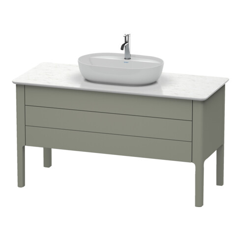 Duravit Meuble sous lavabo Luv 133,8x57x74,3 cm, 1 tiroir, 1 porte, gris, gris mat