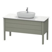 Duravit Meuble sous lavabo Luv 133,8x57x74,3 cm, 1 tiroir, 1 porte, gris, gris mat