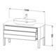 Duravit Meuble sous lavabo Luv 133,8x57x74,3 cm, 1 tiroir, 1 porte, gris, gris mat-2