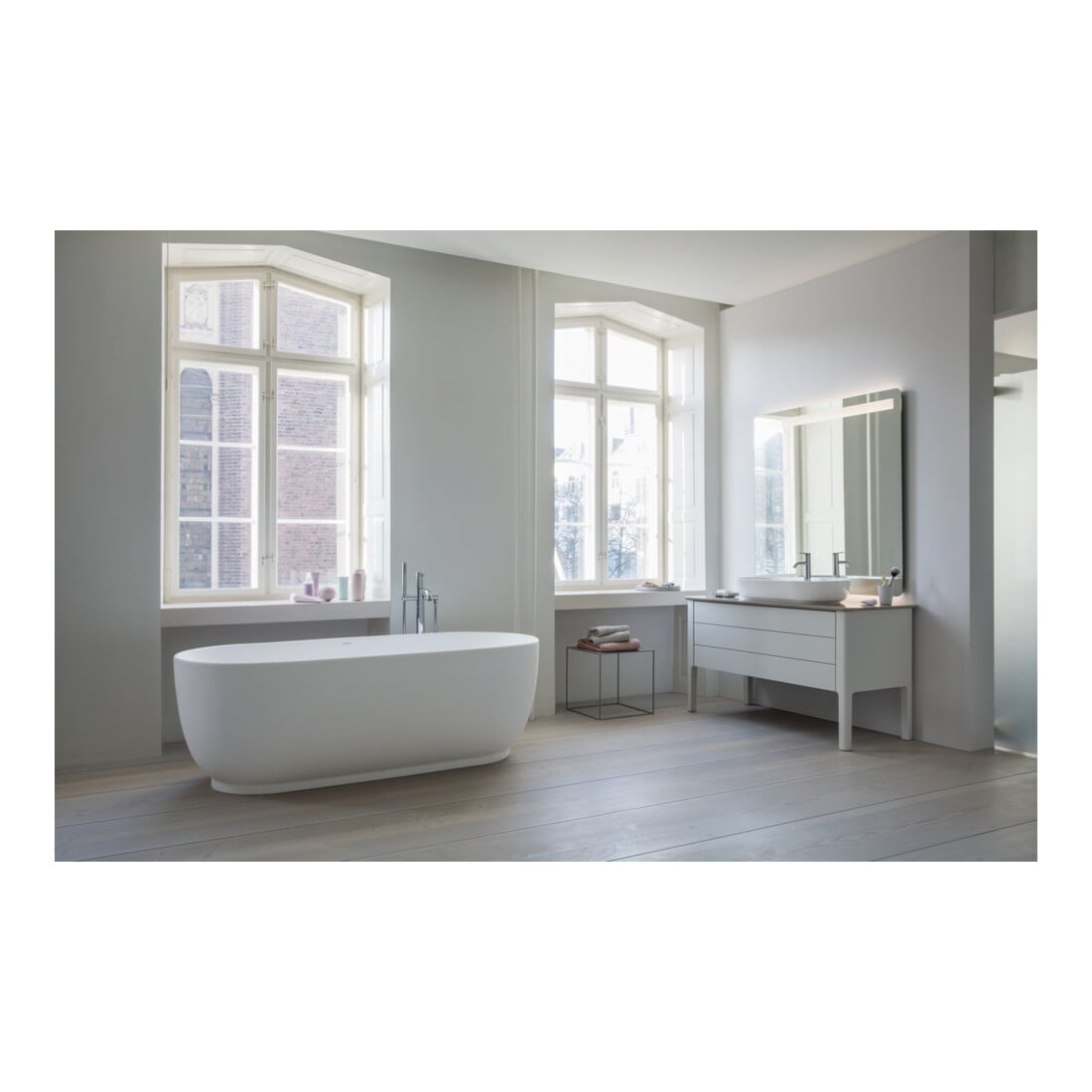 Duravit Meuble sous-lavabo Luv 133,8x57x74,3cm, 1 tiroir, 1 porte, st, blanc mat