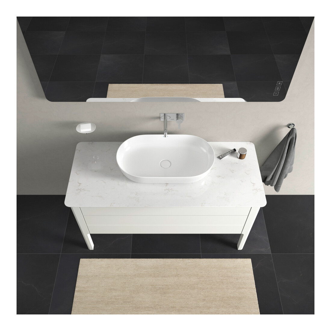 Duravit Meuble sous-lavabo Luv 133,8x57x74,3cm, 1 tiroir, 1 porte, st, blanc mat