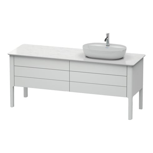 Duravit Meuble sous lavabo Luv 173,3x57 cm, 2 tiroirs, 2 portes, blanc mat s-matt