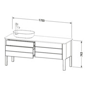Duravit Meuble sous lavabo Luv 173,3x57 cm, 2 tiroirs, 2 portes, blanc mat s-matt-5