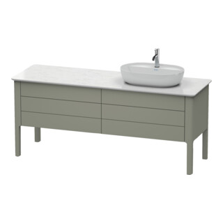 Duravit Meuble sous lavabo Luv 173,3x57 cm, 2 tiroirs, 2 portes, chêne, droite, avec miroir