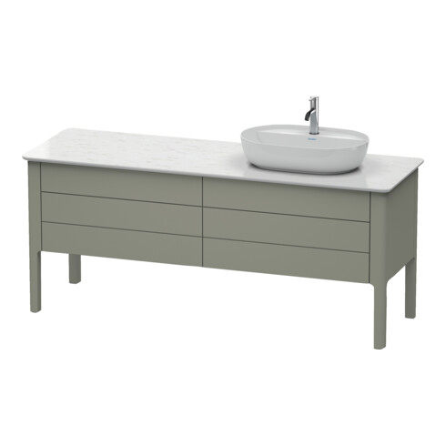 Duravit Meuble sous lavabo Luv 173,3x57 cm, 2 tiroirs, 2 portes, chêne, droite, avec miroir