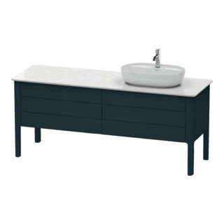 Duravit Meuble sous lavabo Luv 173,3x57 cm, 2 tiroirs, 2 portes, chêne, gris bleu mat