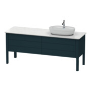 Duravit Meuble sous lavabo Luv 173,3x57 cm, 2 tiroirs, 2 portes, chêne, gris bleu mat-1