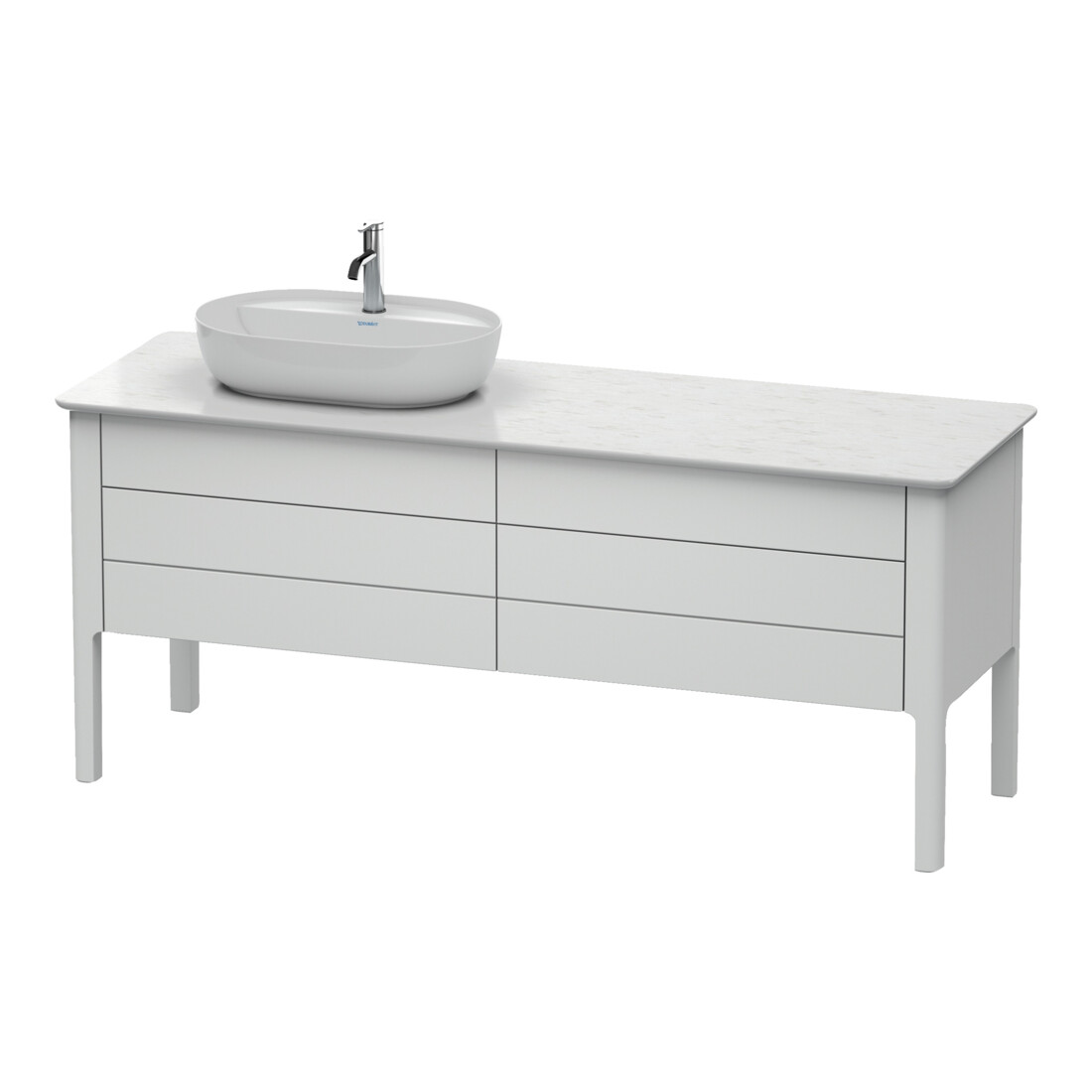 Duravit Meuble sous lavabo Luv 173,3x57 cm, 2 tiroirs, 2 portes, chêne, gris bleu mat