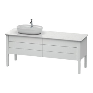 Duravit Meuble sous lavabo Luv 173,3x57 cm, 2 tiroirs, 2 portes, st, gauche, blanc satin mat