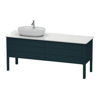 Duravit Meuble sous-lavabo Luv 173,3x57 cm, 2 tiroirs, 2 zones éclairage, gauche, bleu m