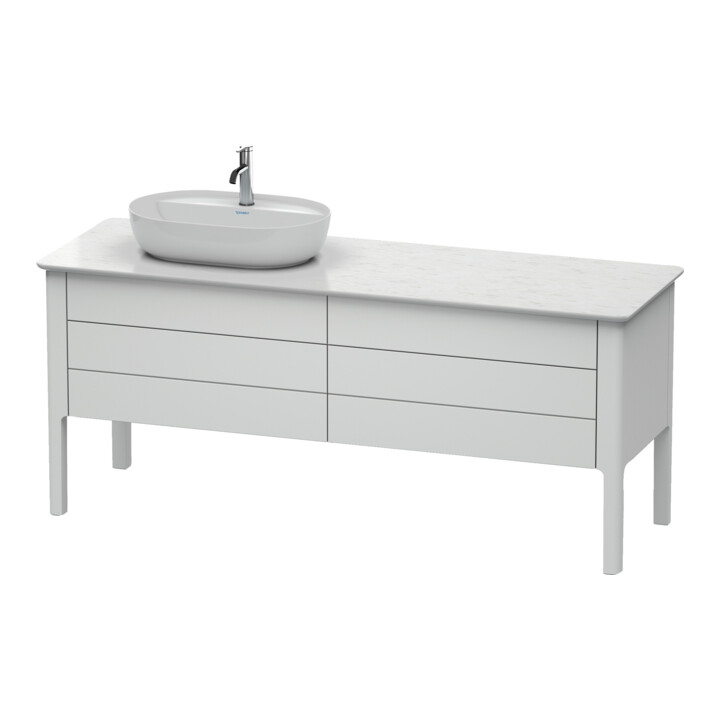 Duravit Meuble sous-lavabo Luv 173,3x57 cm, 2 tiroirs, 2 zones éclairage, gauche, bleu m