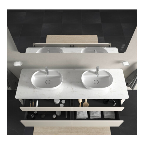 Duravit Meuble sous-lavabo Luv 173,3x57x74,3 cm, 2 tiroirs, 2 portes, blanc mat