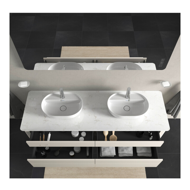 Duravit Meuble sous-lavabo Luv 173,3x57x74,3 cm, 2 tiroirs, 2 portes, blanc mat