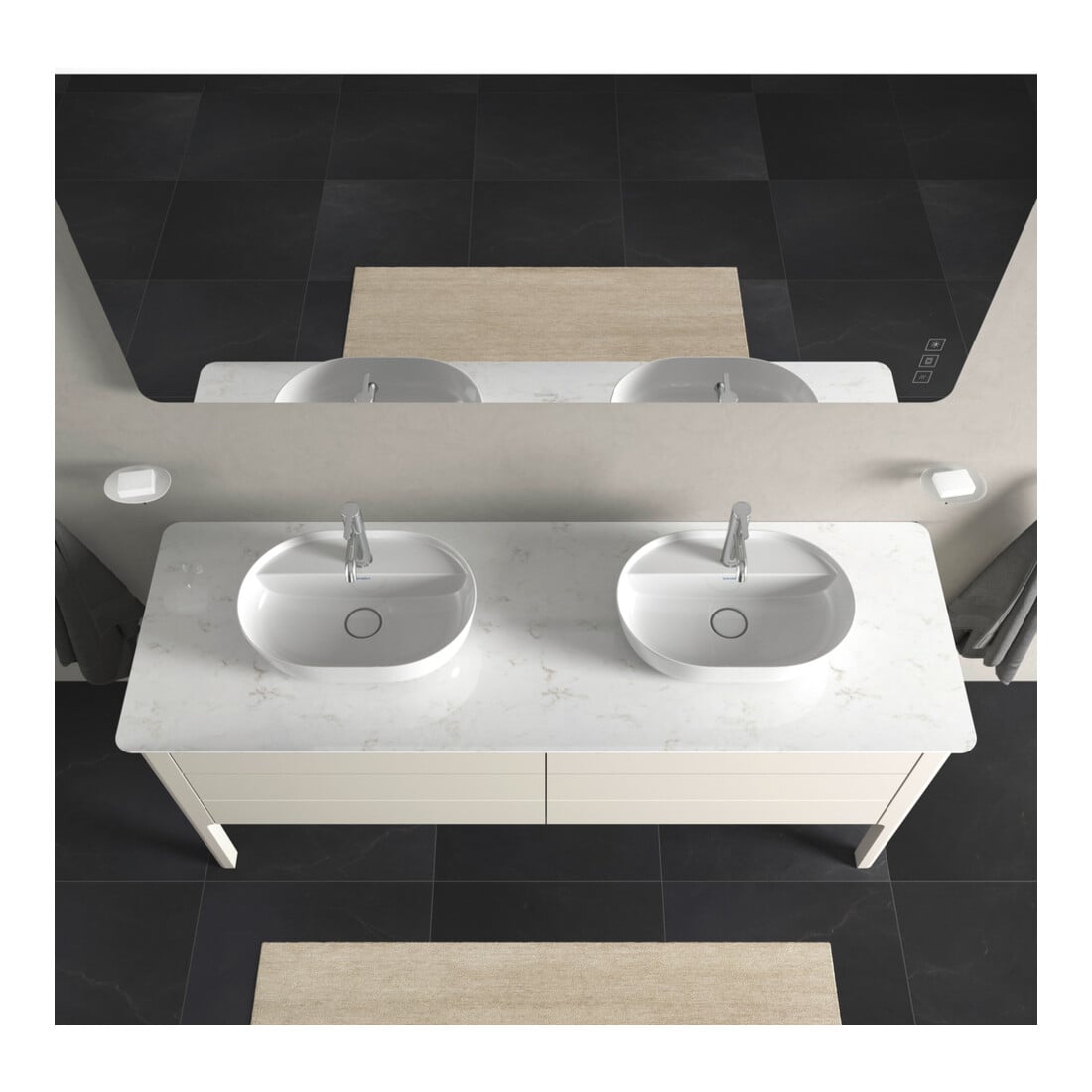 Duravit Meuble sous-lavabo Luv 173,3x57x74,3 cm, 2 tiroirs, 2 portes, blanc mat