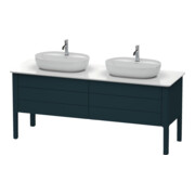 Duravit Meuble sous-lavabo Luv 173,3x57x74,3 cm, 2 tiroirs, 2 portes, chêne, bleu mat