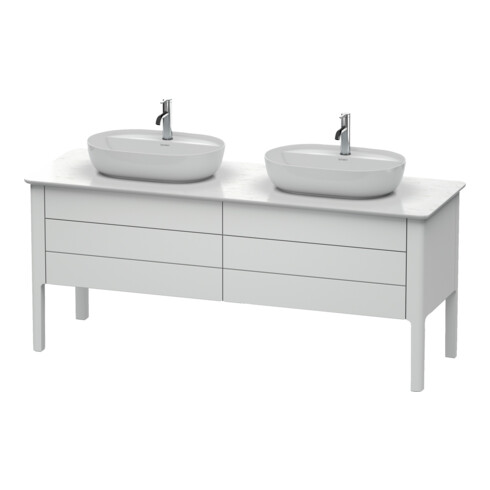 Duravit Meuble sous-lavabo Luv 173,3x57x74,3 cm, 2 tiroirs, 2 portes, chêne, bleu mat