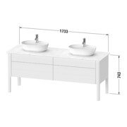 Duravit Meuble sous-lavabo Luv 173,3x57x74,3 cm, 2 tiroirs, 2 portes, chêne, bleu mat-4